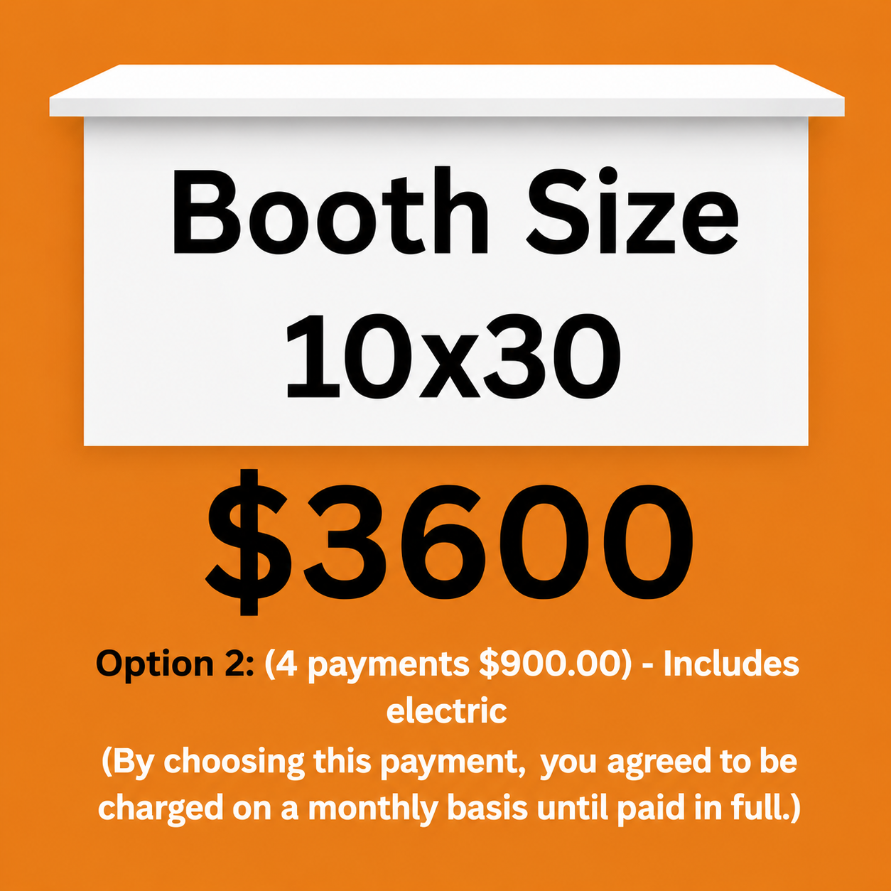 (4 payments $900.00) Includes electric