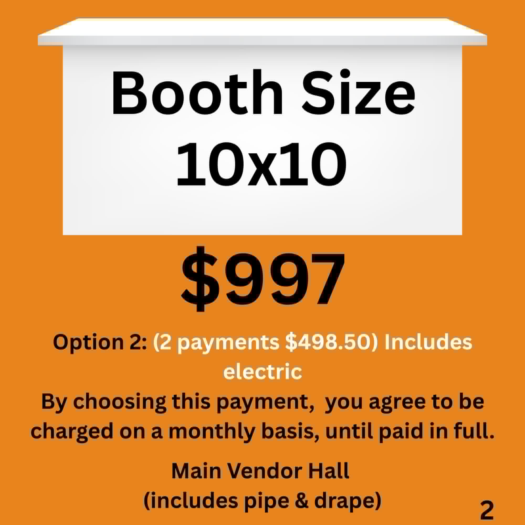 2 payments $498.50 (Includes electric)